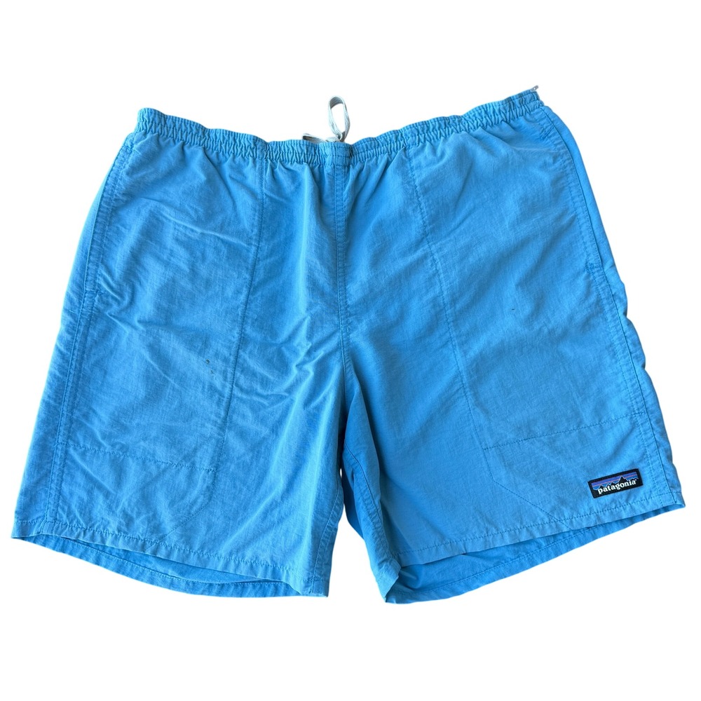 Patagonia Mens M Blue Baggies Style Swim Shorts Nylon Lined Elastic Waist
